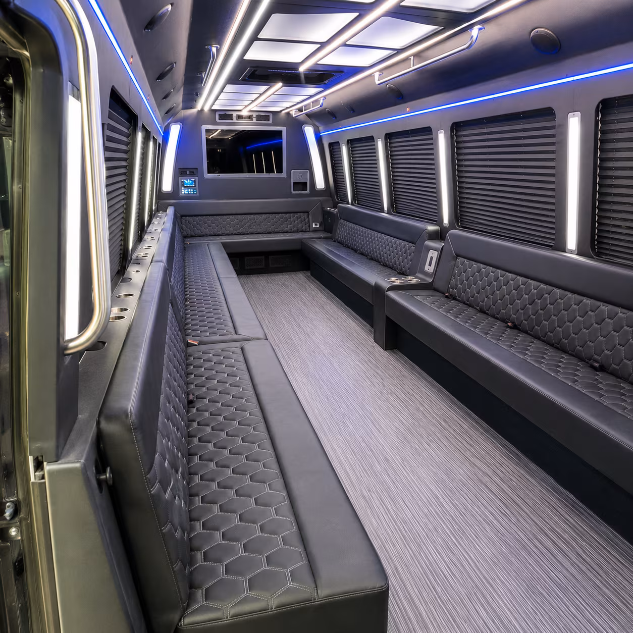 huntsville 40 passenger party bus interior